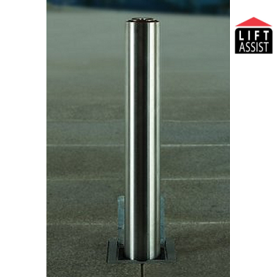 <u><strong>Marshalls Rhino RT/SS5/HD Lift Assist <font color=''#cc0605'' face=''Arial''> Anti-Ram</font> Round Stainless Steel Telescopic Bollard</strong></u>